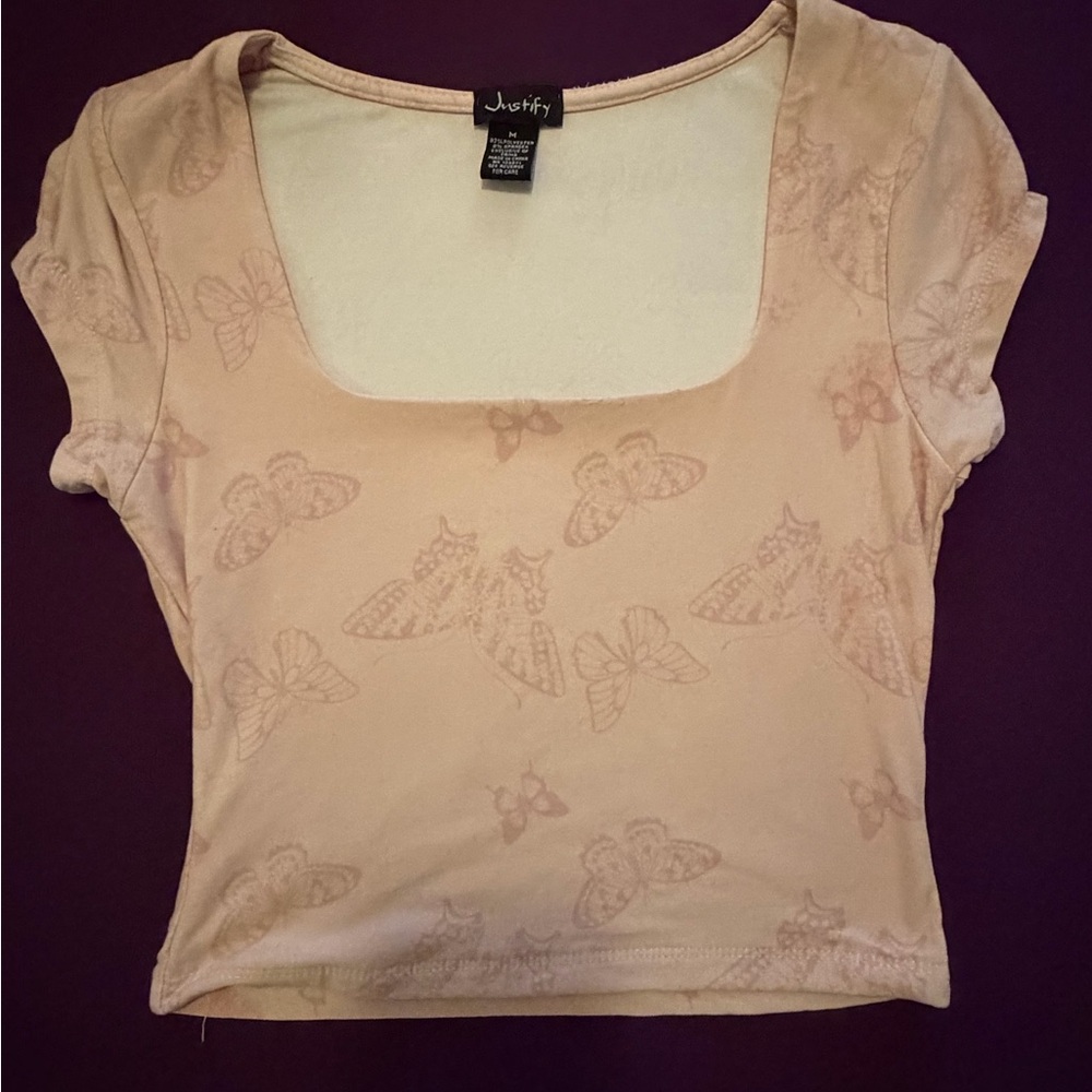 Justify Women's Butterfly Crop Top